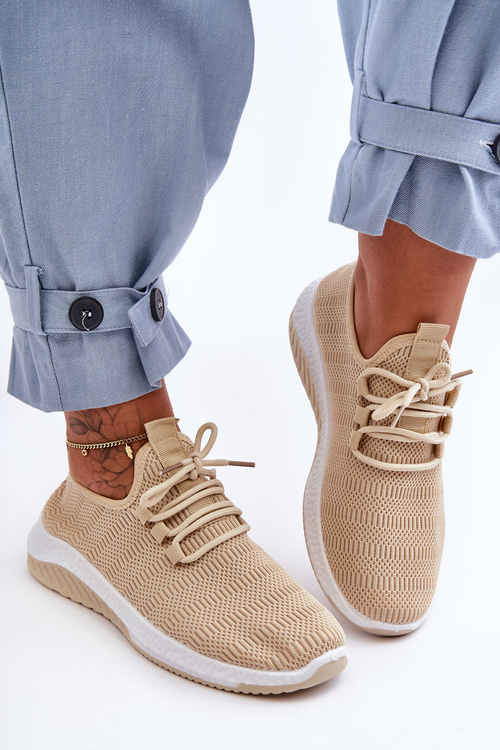 Klasické Textilní Slip-on Tenisky Bežové Gusto