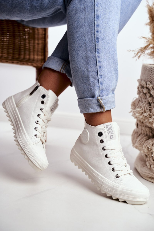 Dámské Tenisky Big Star Vysoké Zateplené Bílé GG274108