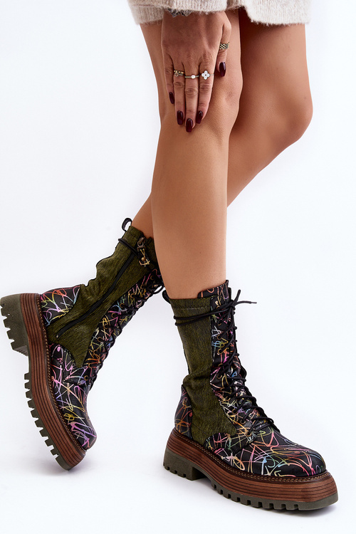 Dámske kožené topánky Maciejka Workers 06203-09 multikolor