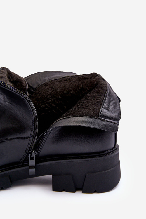 Nízko zdobené kožené topánky s čiernym zipsom Escika