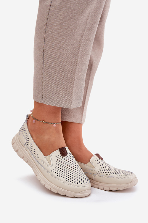 Prodyšné Baletky Z Přírodní Kůže Vinceza 95336 Béžové