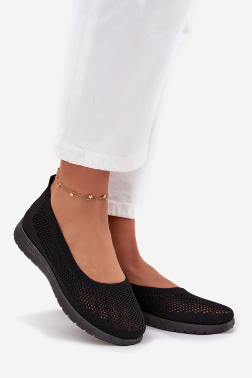 Dámske Sieťované Baleríny V Športovom Štýle Čierne Virella