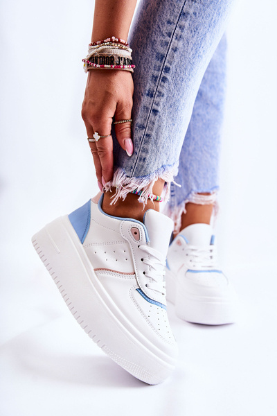 Dámská vázaná sportovní obuv Tenisky Bílá a modre Manila