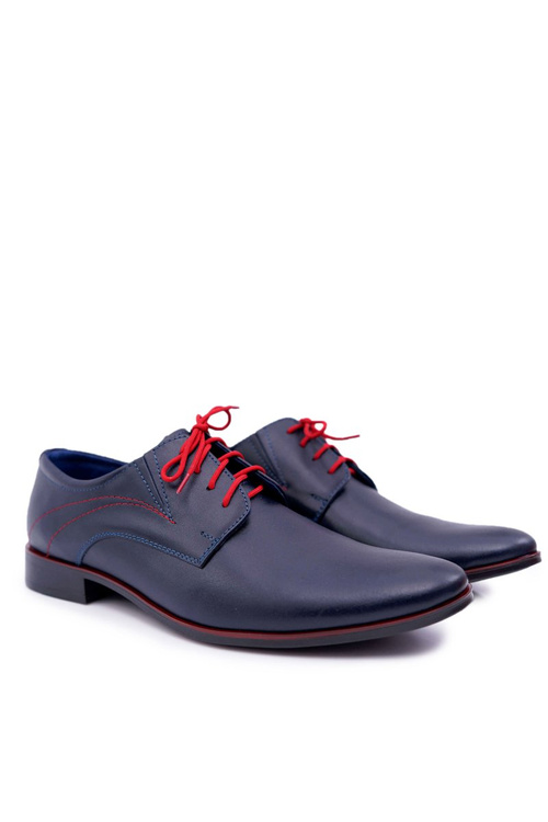 Pánské Polobotky Kožené elegantní tmavě modré Menelaos