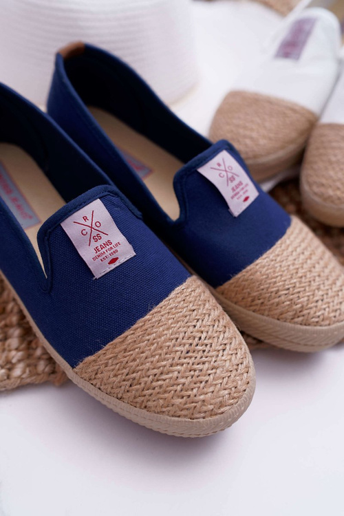 Dámske espadrilles krížové džínsy Navy DD2R4046