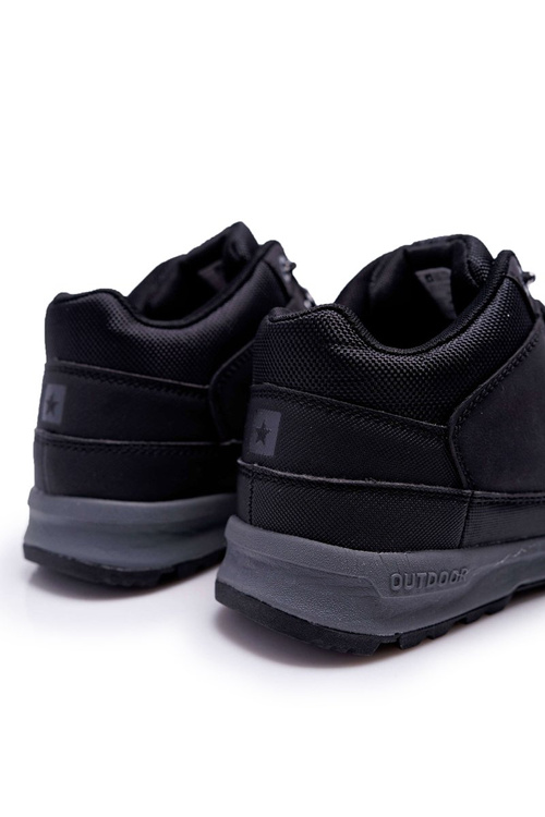 Trekking mládežnícke topánky veľká hviezda Wysokie Outdoor Black EE274816
