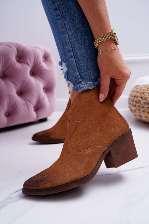 Dámske ťavové Barski 1638 Suede Cowboy topánky