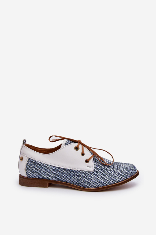 Dámské Kožené Polobotky Na Ploché Podrážce Maciejka 06461-17 Modré