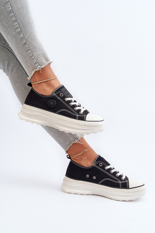 Dámske tenisky na masívnej podrážke Big Star NN274125 Čierne