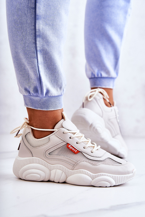 Dámské tenisky sportovní boty se síťovinou béžove Sallis