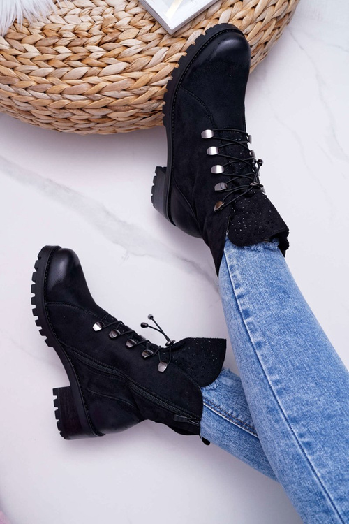 Dámske topánky s vysokými čiernymi barski 18-52