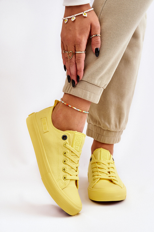 Dámska klasická nízka veľká hviezda LL274026 Žlté tenisky