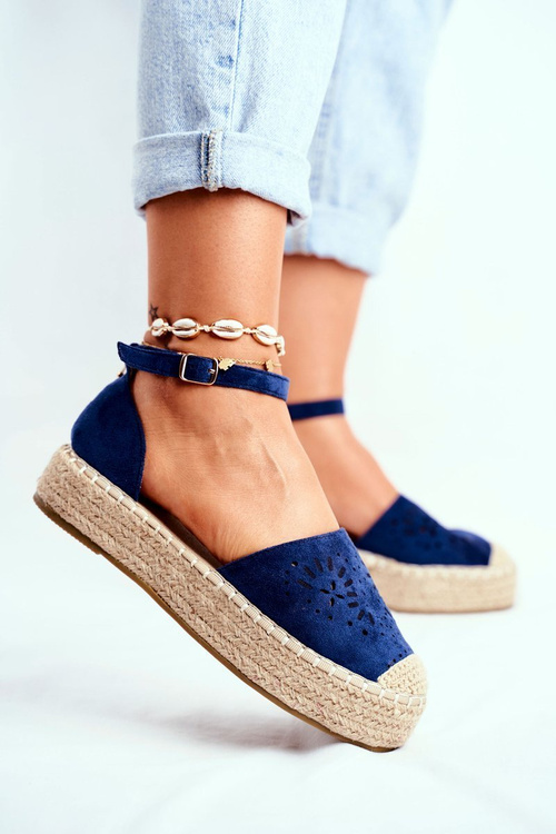 Dámske espadrilly na bielizni Palermo Navy Blue Platform