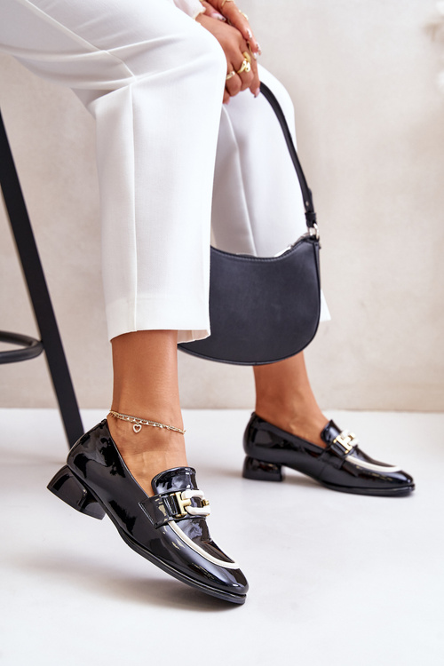 Lakované Dámské Polobotky Na Korku Černé Artiker 55C0104