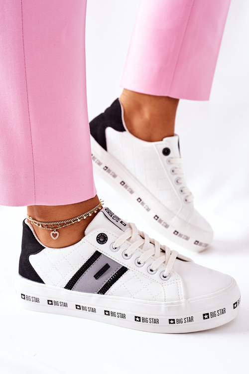 Kožené tenisky na bielej platforme Big Star II274071