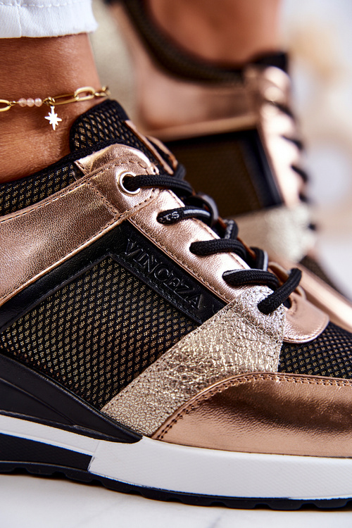 Tenisky tenisky čierne a zlaté Sharon