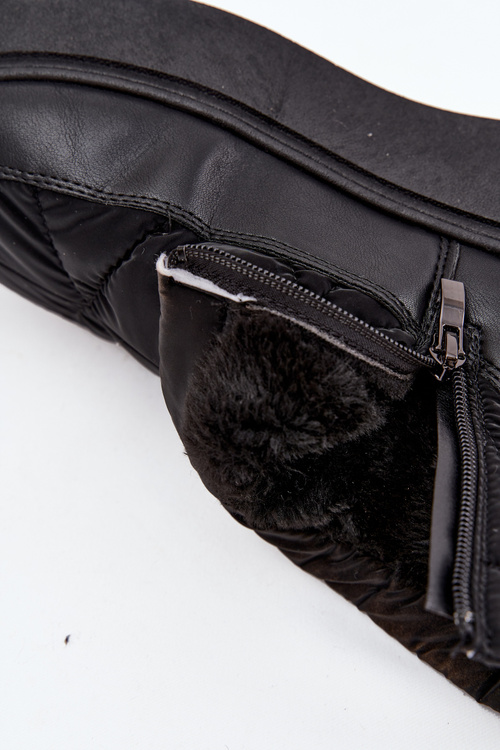 Dámske snehové topánky na platforme s kožušinou čierne Tahlira