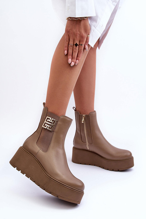 Dámske kožené topánky na masívnej platforme Dark Sight Lemar Savira