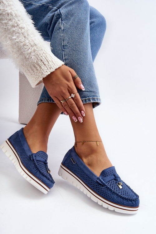 Dámské modré prodyšné mokasíny Twista