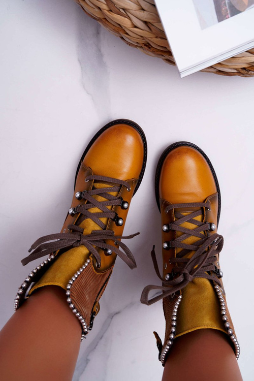 Dámske kožené topánky Maciejka Yellow 3623A-07