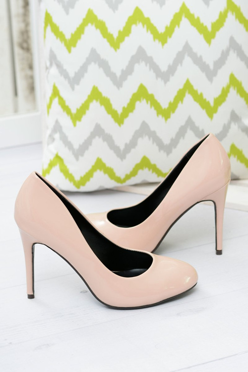 Béžová lakovaná Sophia vysoké podpätky