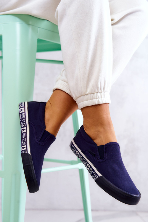 Dámské Tenisky Slip-on Big Star HH274011 Námořnická modrá