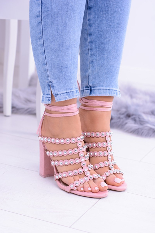 růžové dámské sandály na sloupu Ysmira