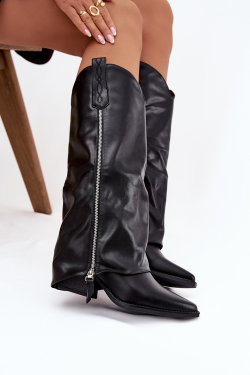 Kozaki Kovbojky Na Slučku Z Eko Kůže Černé Palira