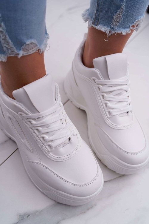 Dámske športové topánky vysoké biele jediné hlasnejšie