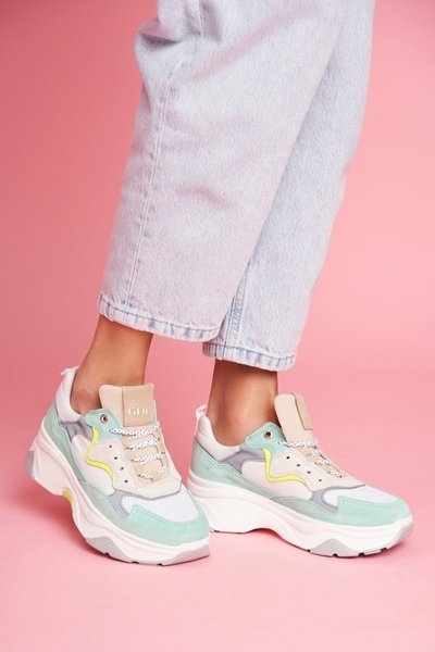 Dámska športová kožená topánky Goe White Mint FF2N3011