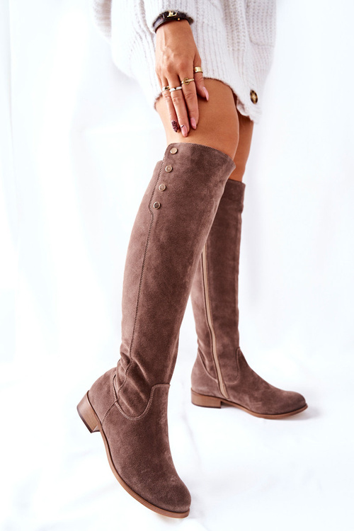 Semišové kožené topánky Lewski 2840 hnedá