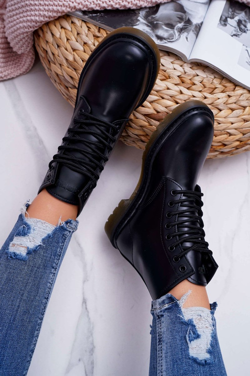 Dámske topánky Big Star Leather Black EE274001