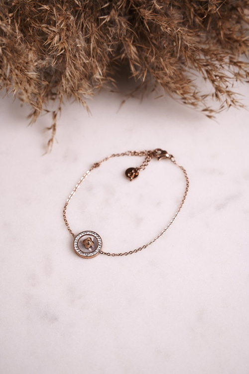 Náramok celebrít s Clover Pink Pearl Gold Luck