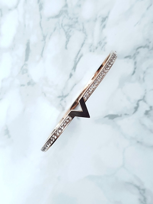 Dámske oceľové náramky kamienky ružové zlato