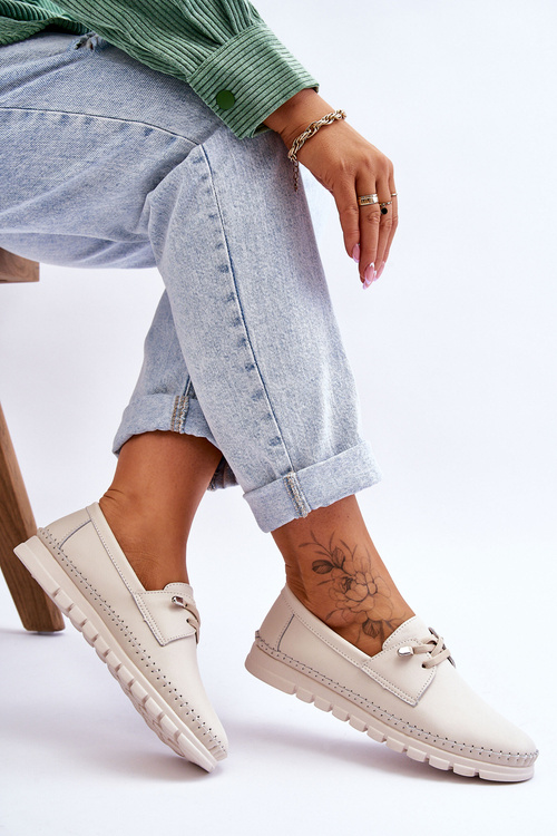 Nazouváky z kůže Béžové Archie