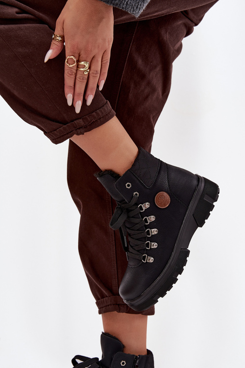 Izolované dámske traperky na platforme čierne Zaraine