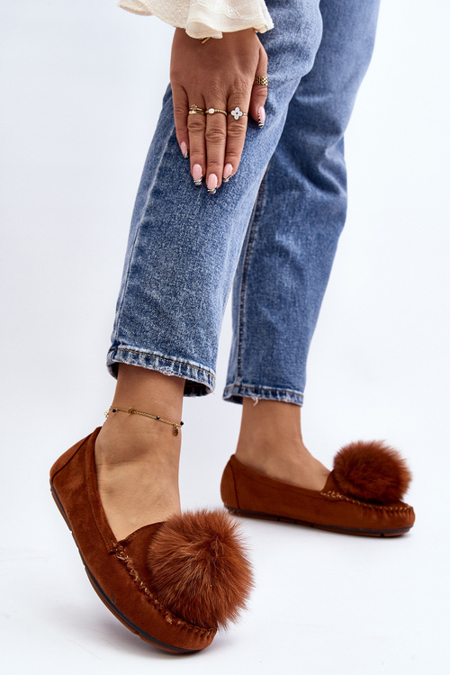 Dámské mokasíny s kožešinou Camel Novas