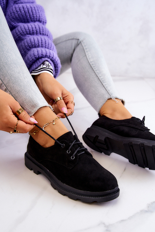 Dámské semišove klasické brogues Oxford Černá Colton