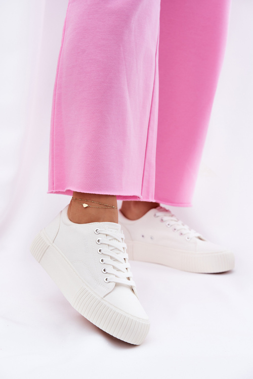 Textilné Dámske Tenisky Big Star RR274405 Biele