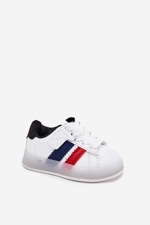 Sportovní Boty Tenisky Dětské S Svítící Podešví Bílá-Černá Arielle