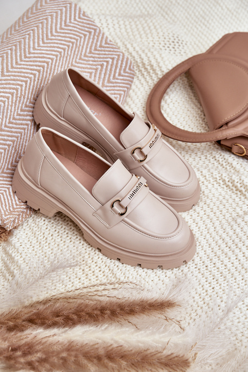 Klasické Dámské Mokasíny Z Eko Kůže Béžové Savethira