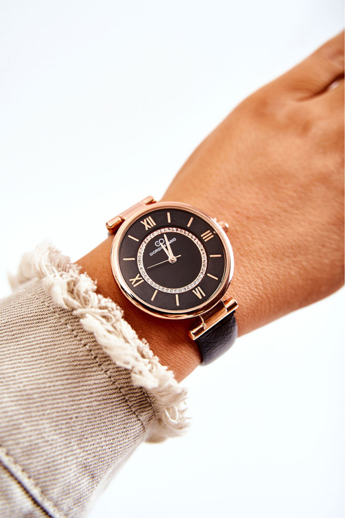 Dámské hodinky s kubickými zirkony Giorgio & Dario Černá