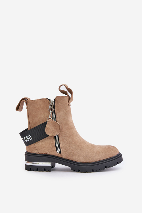 Dámské zateplené kozačky na zip Hněde Calvaro