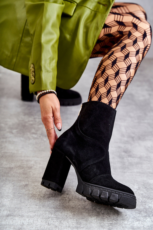 Black Elia Suede Vysoké podpätky