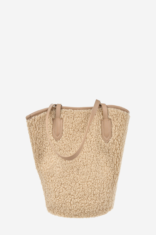 Taška Shopper S Kožešinou Typu Beránek Big Star OO574148 Béžová