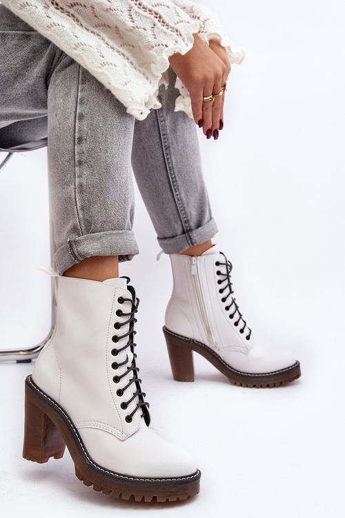 Dámske čipky -upové topánky na post Biele AROVE