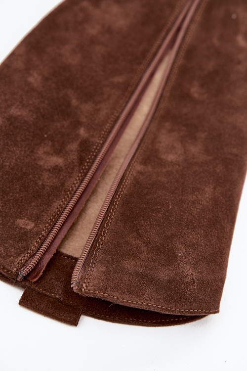 Kožené semišové kozačky cowboyové zateplené Zazoo 4224 čokoládové