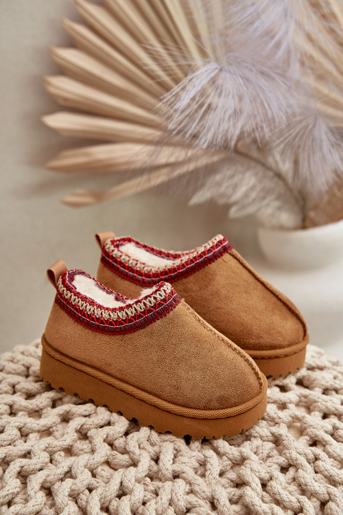 Snehové Topánky Detské Na Platforme Zateplené Kožúškom Camel Vilabria