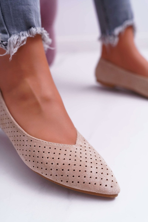 Dámské Baleríny Lu Boo Perforované Béžové Dessert