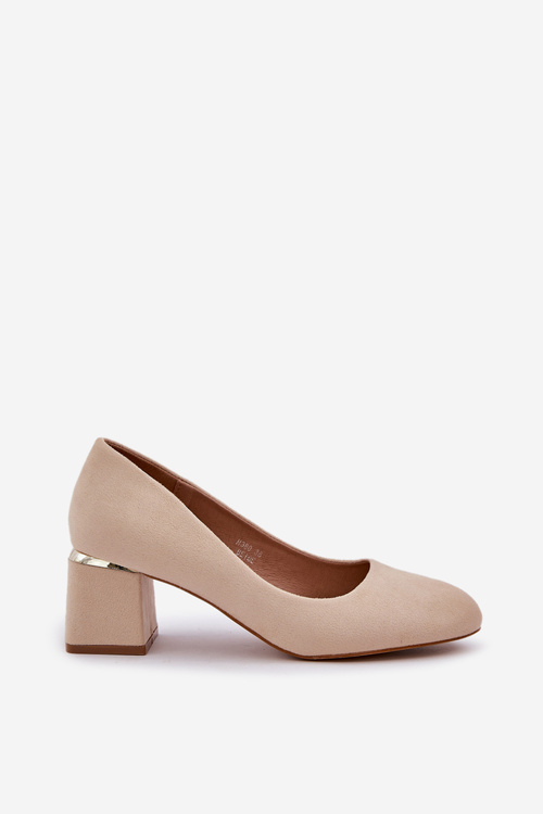 Ekologické Semišové Lodičky Na Podpatku Béžové Veniffia